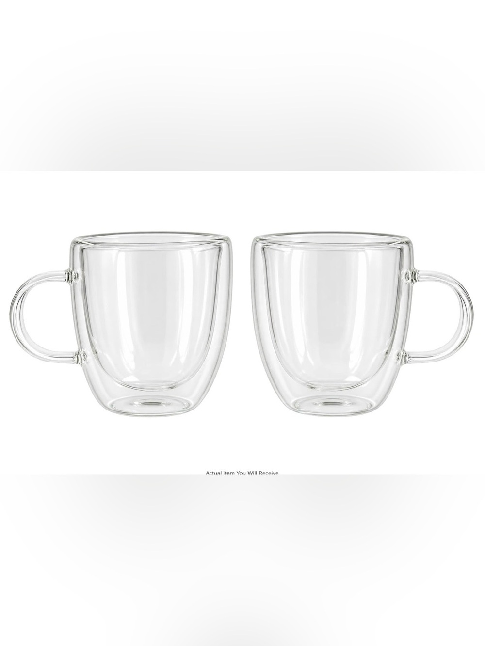 ☕ NEW Set of 2 Williams Sonoma Double-Wall Glass Espresso Cups Hand Blown